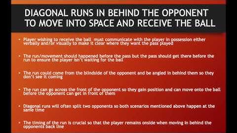 Diagonal Runs & Movement in Behind the Opponent to Receive the Ball in Space (Youth Player Examples)