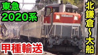 東急2020系甲種輸送DE10 1666［北鎌倉〜大船］