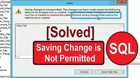 [Solved] Saving Changes is Not Permitted in sql. swiftlearn