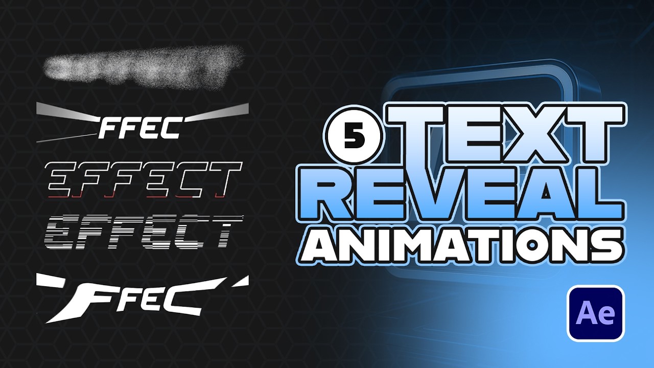 After Effects TOP 5 Unique TEXT REVEAL ANIMATIONS | Text Animation Tutorial
