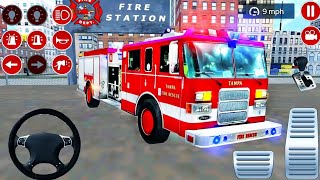 محاكي لعبة شاحنة إطفاء الحرائق العاب سيارات العاب Real Fire Truck Driving Android اندرویدgameplay screenshot 3