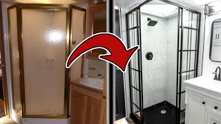 How to Remodel Your RV Shower to Look Like THIS! ||| Step by Step DIY Tutorial for RV Renovation