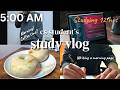 5AM Productive Morning Routine | 12hr Study Day | CS Student Life & Wednesday Series