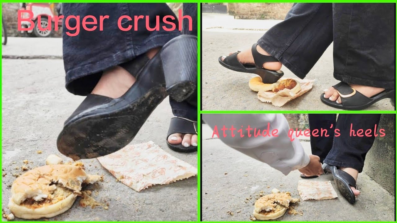 Cute girl candid crush 🍔 burger at street - 8K Video | 1st on food crush video in 8K HDR 10+ | (10)