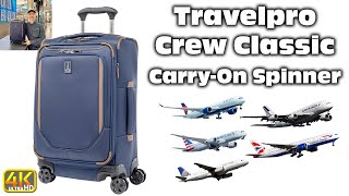 Travelpro Crew Classic Spinner CarryOn Review (Secret Compartment!) (4k UHD)