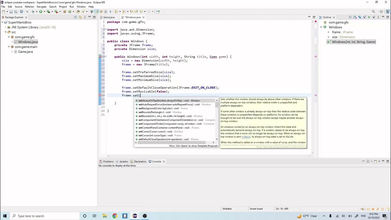 Java Game Programming #5 - Windows - YouTube