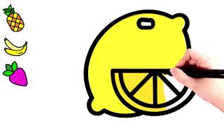 8 Juicy Fruits Drawing And Coloring For Kids And Toddlers By Loolee Kids Art