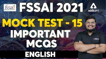 FSSAI 2021 | English | Mock Test 15 Important MCQ