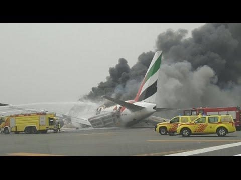Emirates Airlines Flight Crash Lands At Dubai Airport