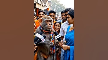 🔥 AI Monkey Vlog | "Main Real Hoon!" 😱 Bandar Ka Interview ! 🤣🤣🐵#aicomedy #ai #funny #monkey #funny