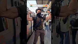 🇮🇳Indian Bodybuilder Man In Delhi Metro Reactions 🔥💪 #shorts #army #gymlover #fitnessmasterdeepak