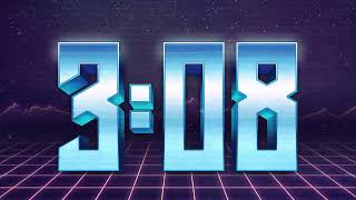 5 Minute Countdown 80s Retro Purple Grid Space Vintage Timer