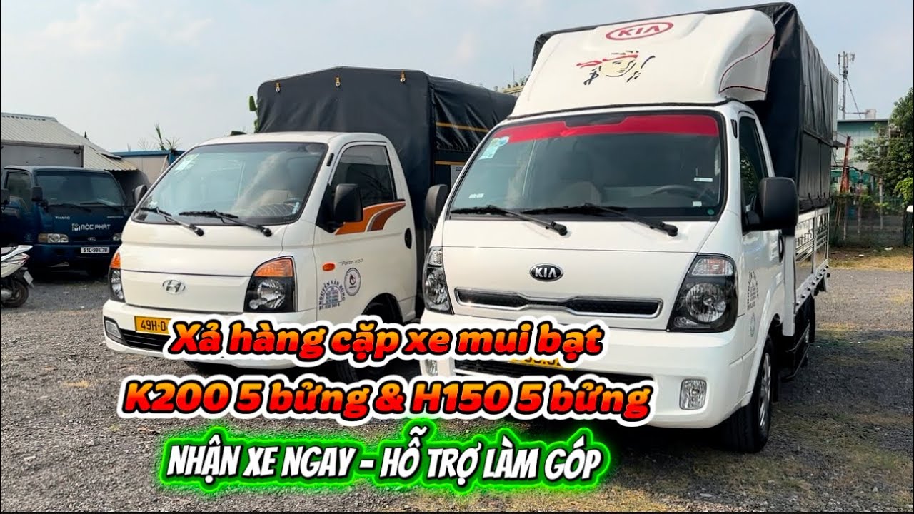 Xe tải thùng bạt mở 5 bửng. Kia K200 2024 & H150 2025. Sẵn xe giao ngay & hỗ trợ làm góp NH. 