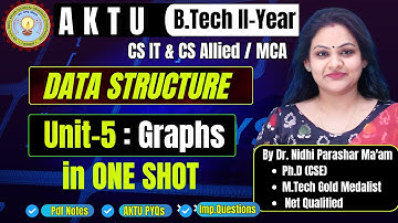 DATA STRUCTURE I U-5 Graphs I ONE SHOT I By Dr. Nidhi Parashar Ma