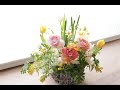 2021 1月　youTube de ワークショップ　春の花でバスケットアレンジレッスン