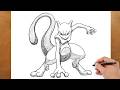 How to Draw Mewtwo | Epic Legendary Pokémon Pencil Sketch