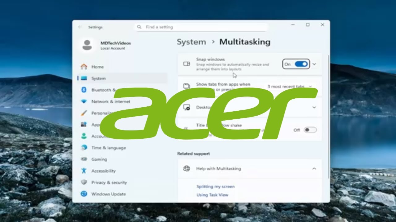 How to Enable/Disable Snap Windows on Acer Laptop [Guide] - YouTube