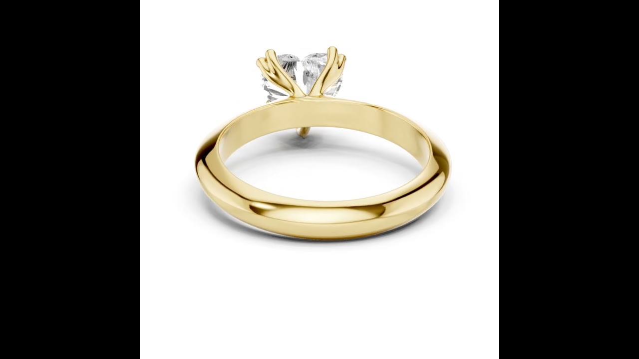 Heart Knife Edge Solitaire Lab Grown Diamond Promise Ring