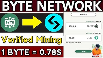Byte Blockchain New Mining App | 1 Byte Token Price = $0.78 | Byte Token Swap Usdt | Full Method