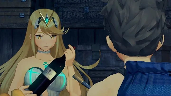Rex has dinner with Pyra and Mythra But in swimsui...