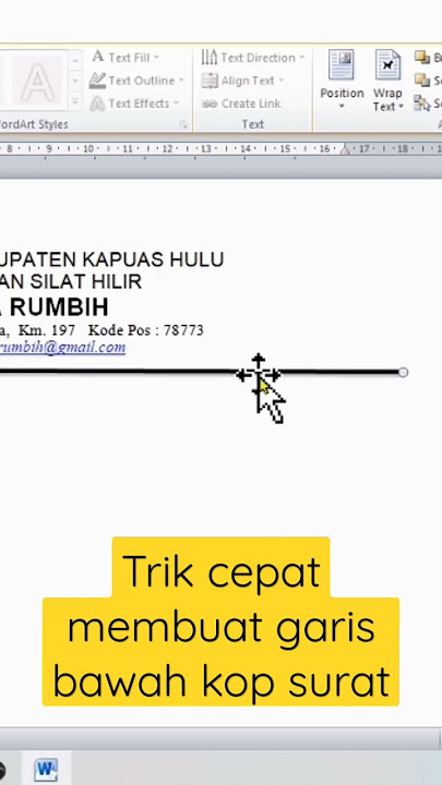 trik!! cara cepat membuat garis bawah kop surat di word