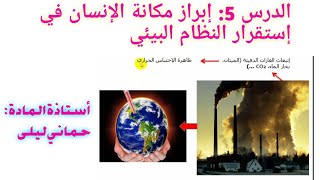 الدرس 5: مكانة الإنسان في إستقرار النظام البيئي ( التدخلات السلبية و الإيجابية للإنسان)