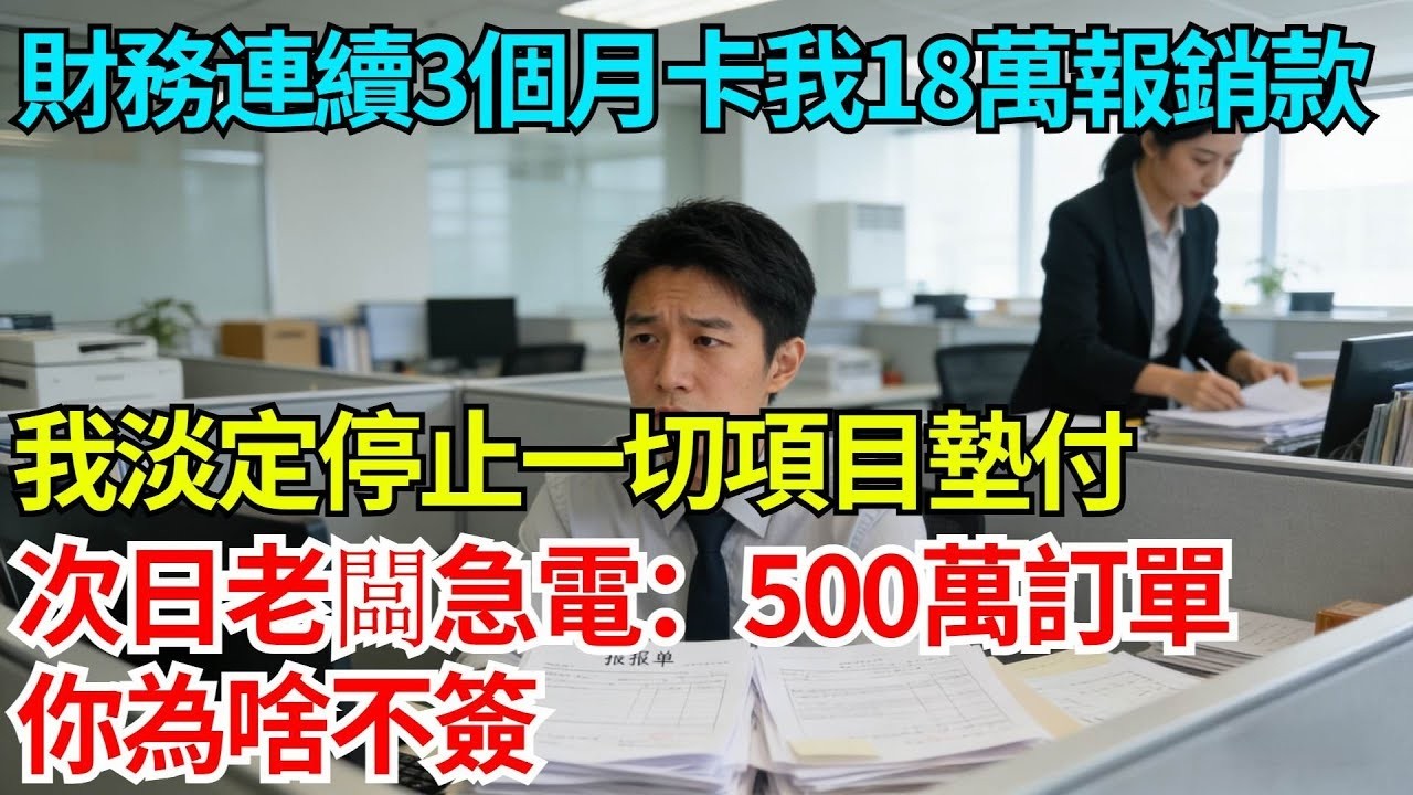 財務連續3個月卡我18萬報銷款，藉口說流程沒走完，我淡定停止一切項目墊付，次日老闆急電：500萬訂單你為啥不簽【奇人社會誌】#完結爽文#職場#職場文化#職場故事