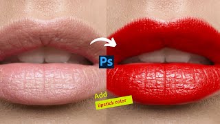 How to add LIPSTICK 💄 Colour in Adobe Photoshop #tutorial #photoshop