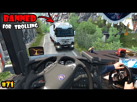 ★ IDIOTS on the road #71 - BANNED for trolling - ETS2mp funny moments - Euro Truck Simulator 2