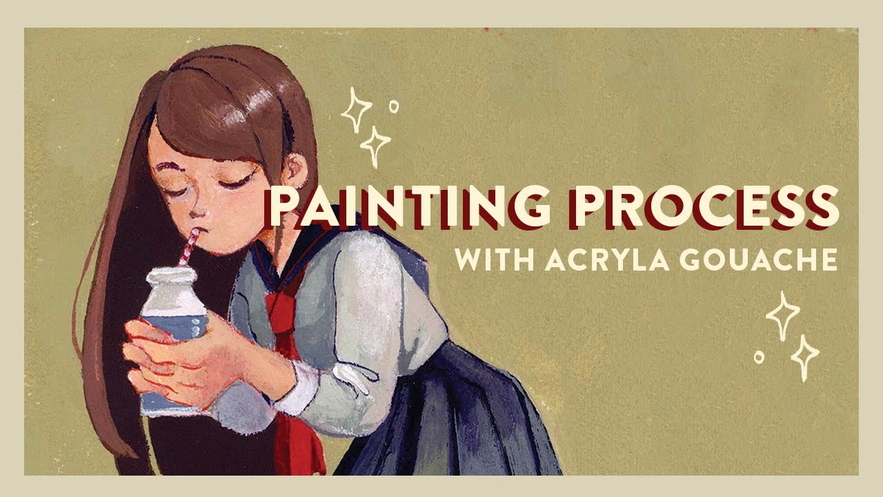 Acryla Gouache Painting Process! Explaining my Thoughts and Techniques | July Patreon Illustration