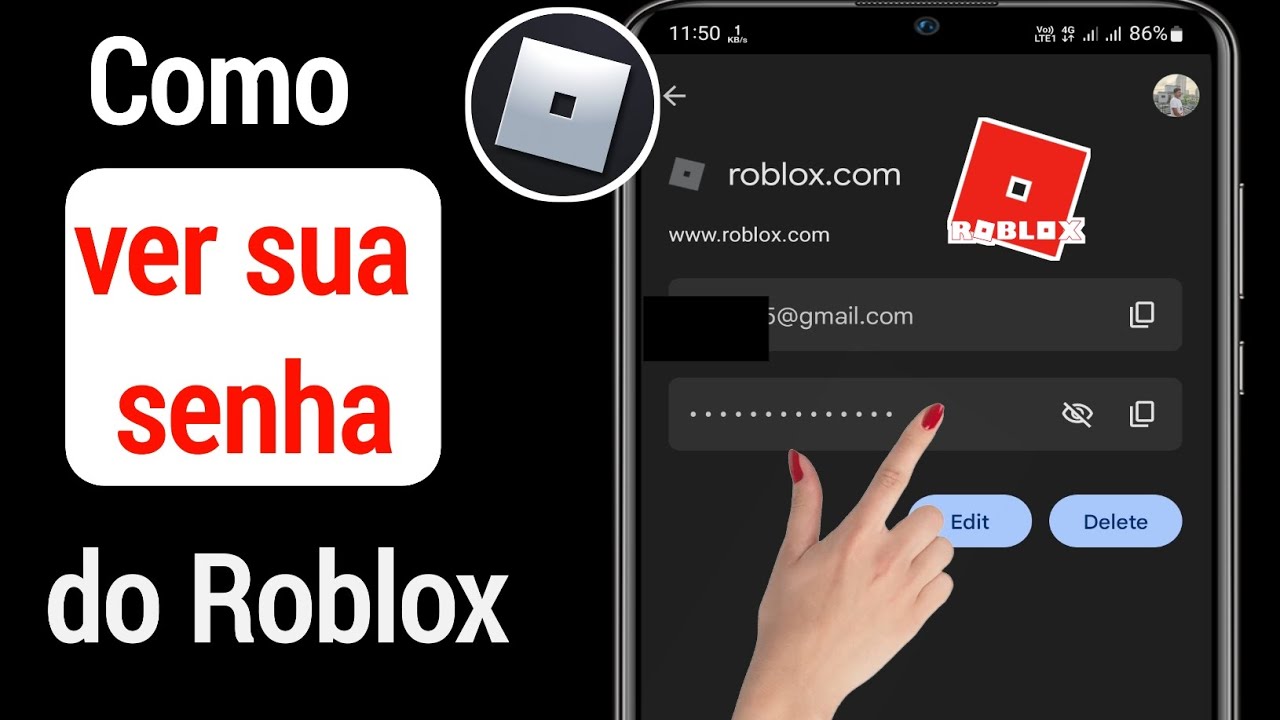 Como ver sua senha do Roblox no Celular  Como saber sua senha Roblox 2023  