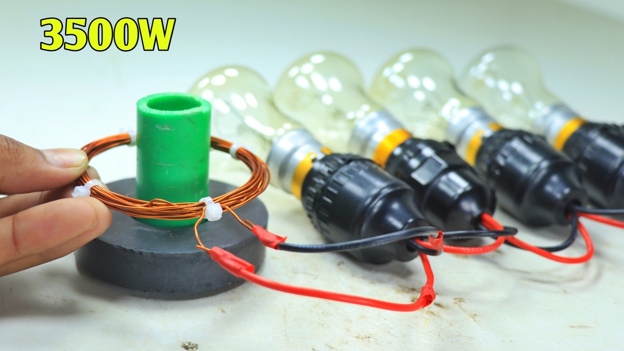 Генератор бесплатной энергии своими руками, 230 В, 3500 Вт, большая магнитная лампочка, бесплатно...