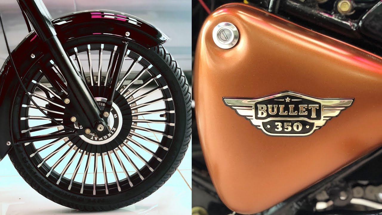royal enfield bullet 350 with alloy wheels