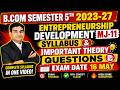 Entrepreneurship Development MJ-11 Important Theory Questions | B.Com Semester 5 | Session 2023-27