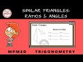 similar triangles angles and ratios Trigonometry MPM2D video lesson oct 25 2021
