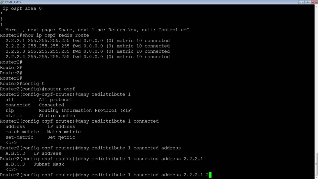 FILTER REDISTRIBUTED ROUTES IN OSPF YouTube