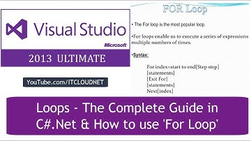 Loops - The Complete Tutorial in C#.Net & How to use C#.Net for Loop