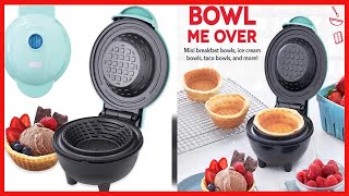 DASH Mini Waffle Bowl Maker for Breakfast, Burrito Bowls, Ice Cream and Other Sweet Deserts