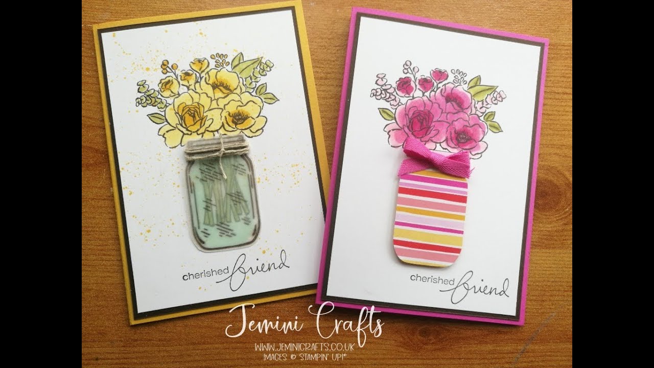 Simple card making using the Jar of Flowers stamp set and matching ...