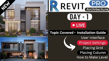 Revit Architecture Complete Course Day - 1 | GUI, Level, Gride, Column & Beam
