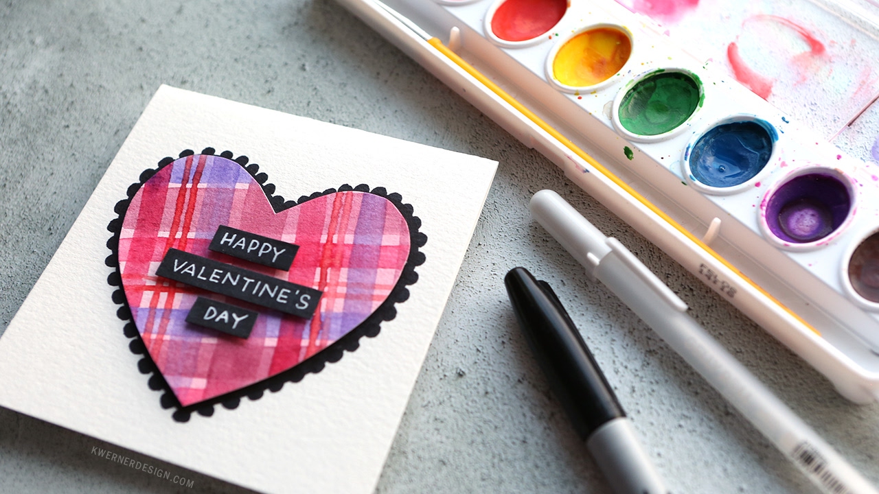 DIY Easy Valentine's Day Card with Minimal Supplies #2 (2017 Miniseries) kwernerdesign 2018