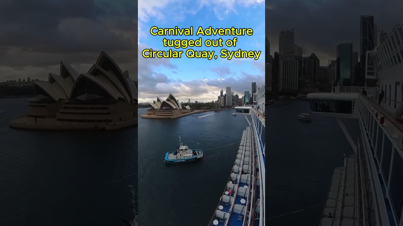 Carnival Adventure cruise ship tugged out of Sydney