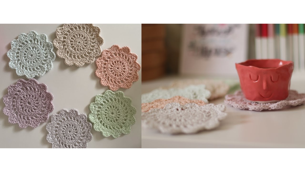 عمل قاعدة للكوب انيقه وسهله بفن الكروشيه