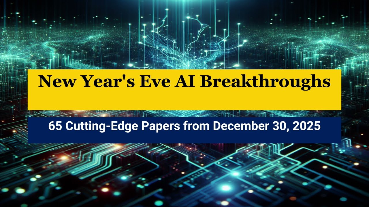 AI Frontiers: 65 Breakthrough Papers from December 30, 2025 - Year-End ML Revolution