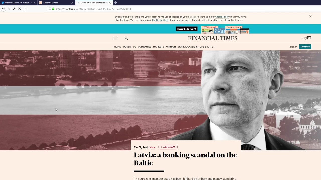 Financial Times rakstu lasīšana bez maksas