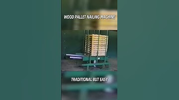 Semi Automatic Wood Pallet Nailing Machine in Last Century 50s Working with Worker Man in US