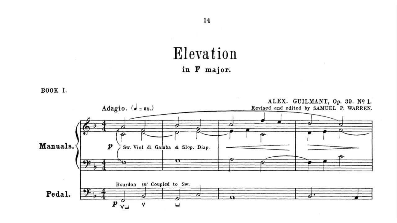 Alexandre Guilmant  - Élévation in F Op39