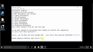 Panda Adaptive Defense 360 Sabotage Mission  (Antivirus OFF) vs Top Ransomware & Malware