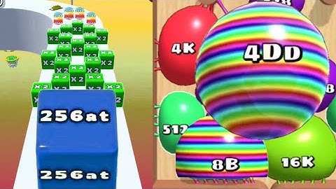 [Day 24] Blob Merge 3D- 4DD vs Jelly Run 2048 Infinity Mode 64at #ballgamezone
