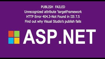ASP.NET publish failed ( IIS issiues )